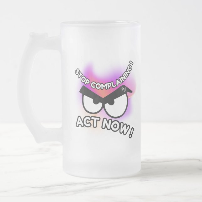 Frosted Glass Mug 16oz : Act Now (Left)