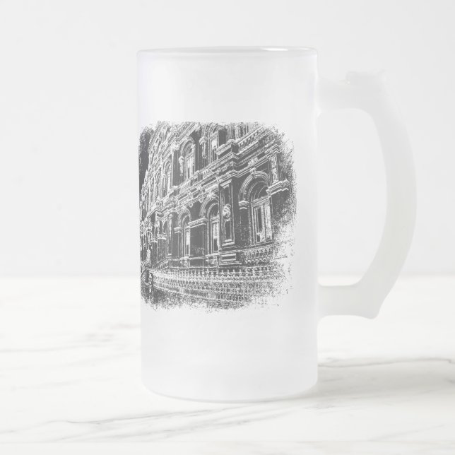 Frosted Glass Mug, 473 ml Beer Mug (Right)