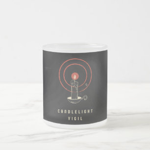 Frosted Glass Mug Black Retro Candelight Vigil