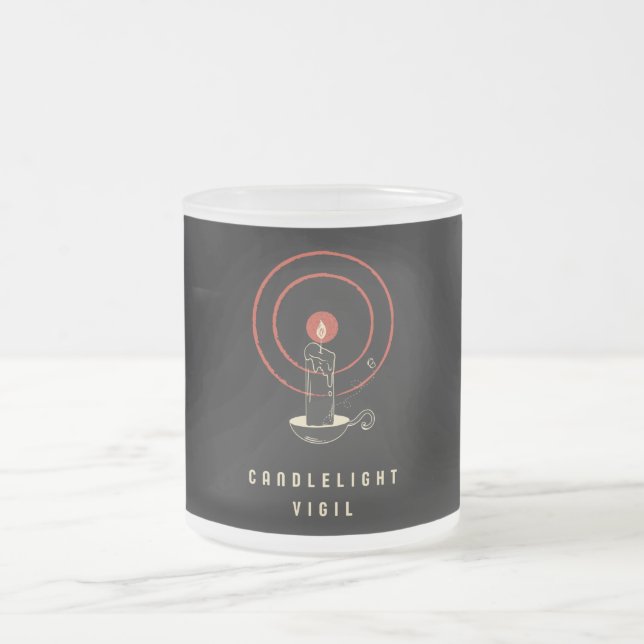 Frosted Glass Mug Black Retro Candelight Vigil (Center)