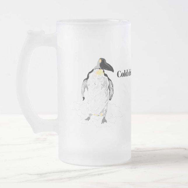 Frosted Glass Mug :  Coldest  (Left)