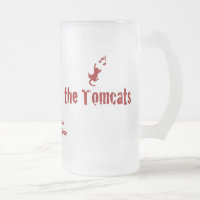 Frosted Glass Mug - Crimson Lettering