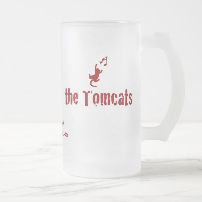 Frosted Glass Mug - Crimson Lettering (Right)