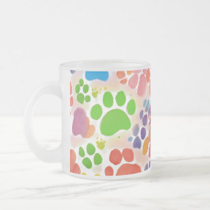 Frosted Glass Mug - Eclectic Animal Prints (10 oz)