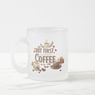 Frosted Glass Mug for Coffee Lovers
