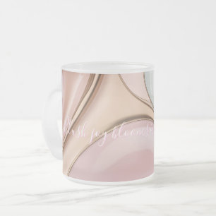 Frosted glass mug in stylish abstract graphic