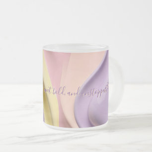 Frosted glass mug in stylish abstract graphic