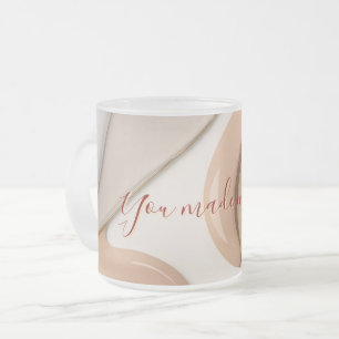 Frosted glass mug in stylish graphic