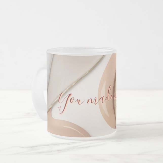 Frosted glass mug in stylish graphic (Front Left)