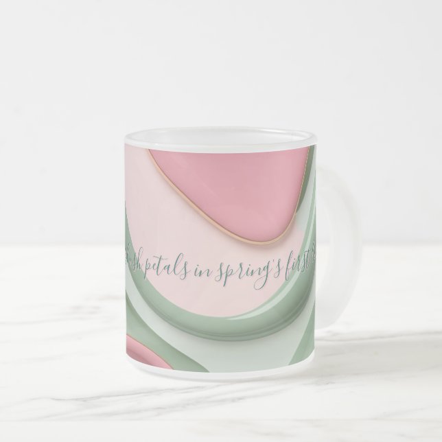 Frosted glass mug in stylish graphic (Front Right)