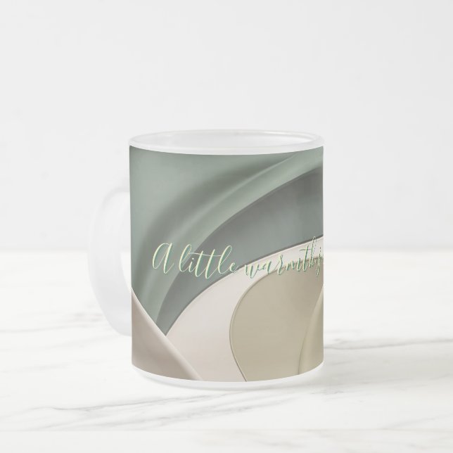 Frosted glass mug in stylish graphic (Front Left)