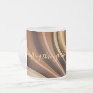 Frosted glass mug in stylish graphic