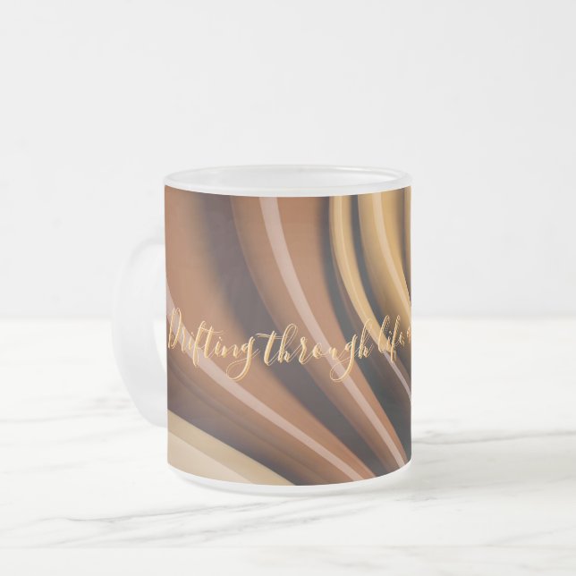 Frosted glass mug in stylish graphic (Front Left)