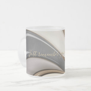 Frosted glass mug in stylish graphic