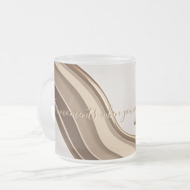 Frosted glass mug in stylish graphic (Front Left)