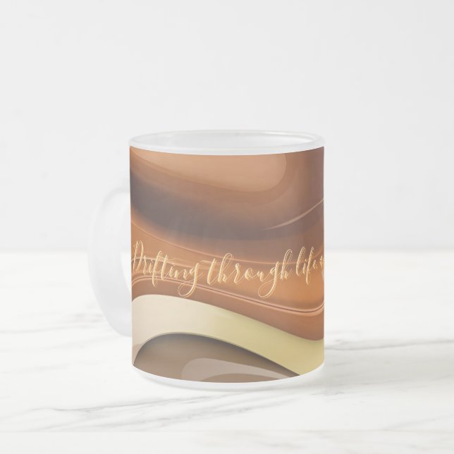 Frosted glass mug in stylish graphic (Front Left)