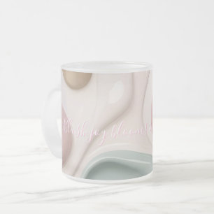 Frosted glass mug in stylish graphic