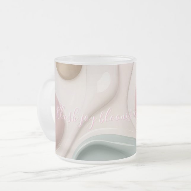 Frosted glass mug in stylish graphic (Front Left)