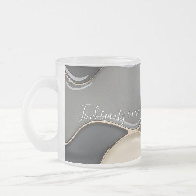 Frosted glass mug in stylish graphic (Left)