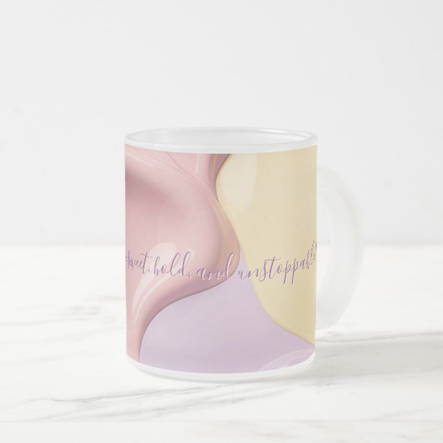 Frosted glass mug in stylish graphic (Front Right)