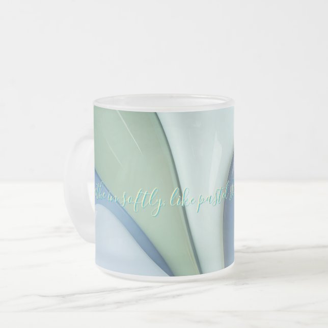 Frosted glass mug in stylish graphic (Front Left)