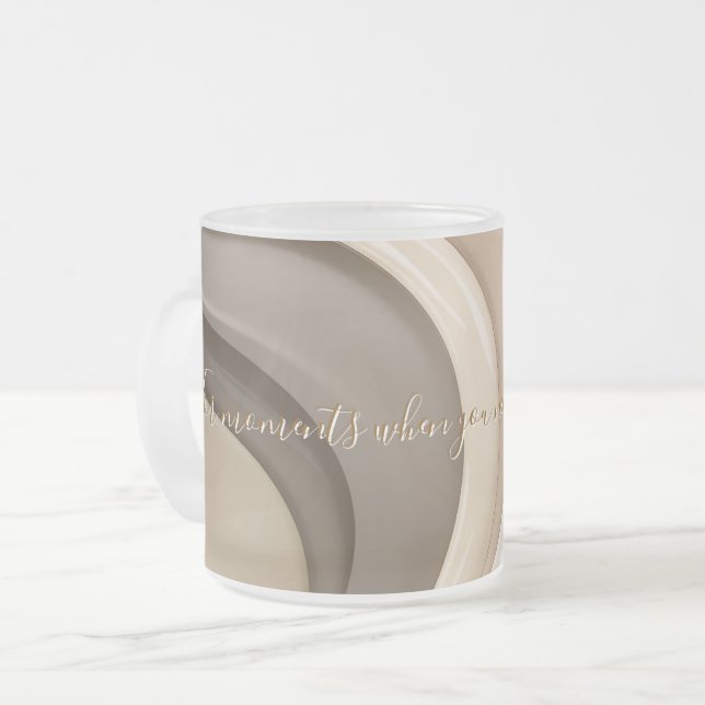 Frosted glass mug in stylish graphic (Front Left)
