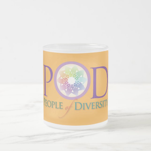 Frosted Glass Mug- People of Diversity Frosted Glass Coffee Mug (Center)