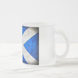 Frosted Glass Mug Scotland Flag