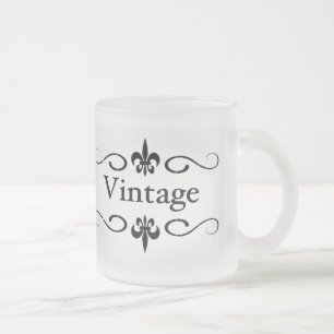 Frosted Glass Mug - Vintage