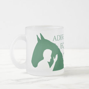 Frosted glass mug with Adirondack EAP logo