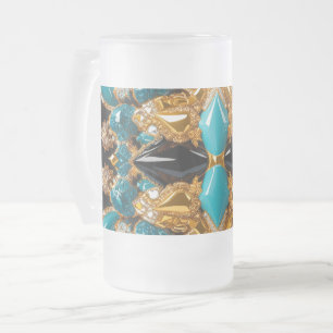 Frosted Glass Mug with Bahamas Colours design