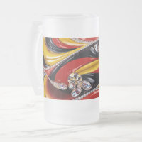 Frosted Glass Mug with Belgian Colours design