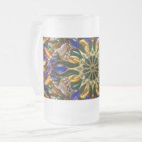Frosted Glass Mug with Brazil Colours design