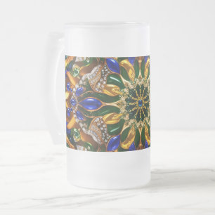 Frosted Glass Mug with Brazil Colours design