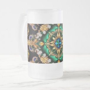 Frosted Glass Mug with Brazilian Colours design