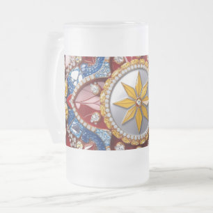 Frosted Glass Mug with Colombian Colours design