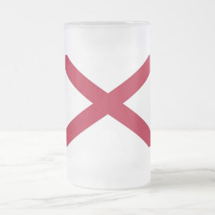 Frosted Glass Mug with flag of Alabama, USA