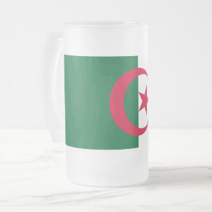 Frosted Glass Mug with flag of Algeria