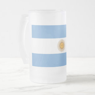 Frosted Glass Mug with flag of Argentina