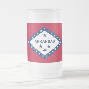 Frosted Glass Mug with flag of Arkansas, USA