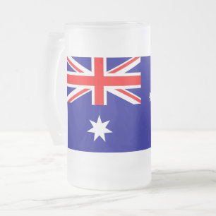 Frosted Glass Mug with flag of Australia