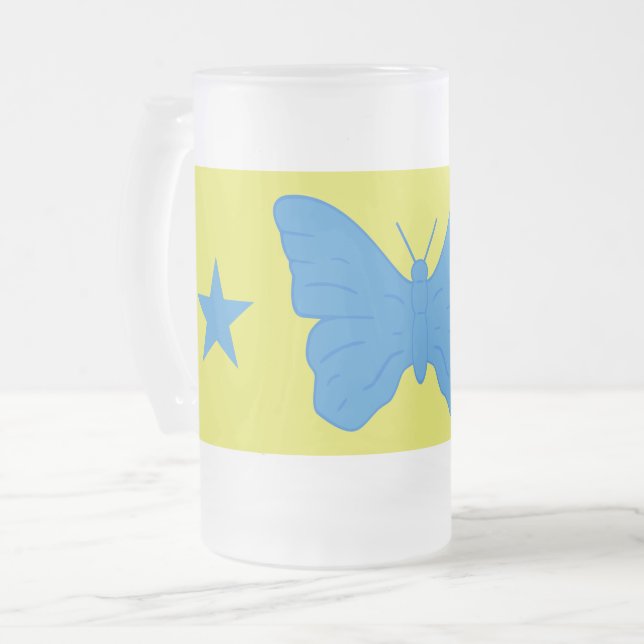 Frosted Glass Mug with flag of Bady Bassit (Front Left)