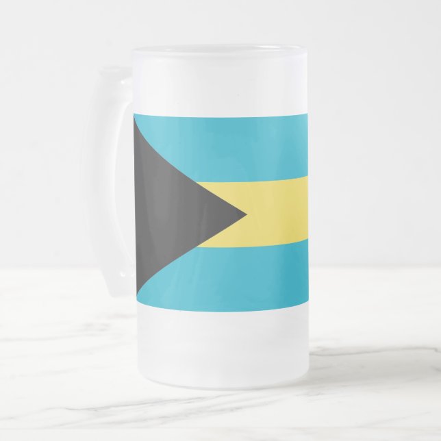Frosted Glass Mug with flag of Bahamas (Front Left)