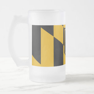Frosted Glass Mug with flag of Baltimore, USA