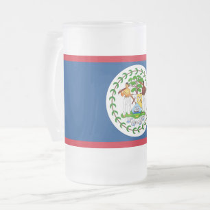 Frosted Glass Mug with flag of Belise