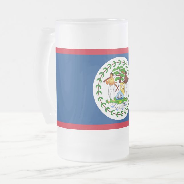 Frosted Glass Mug with flag of Belise (Front Left)