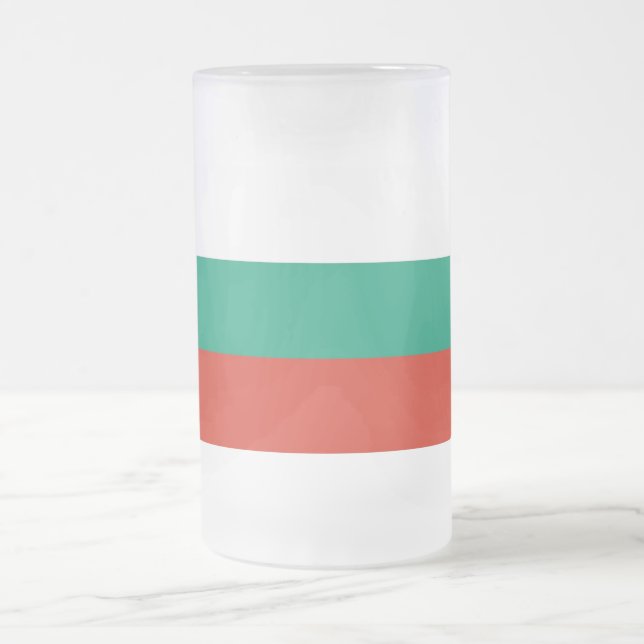 Frosted Glass Mug with flag of Bulgaria (Center)