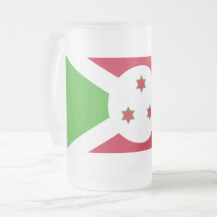 Frosted Glass Mug with flag of Burundi