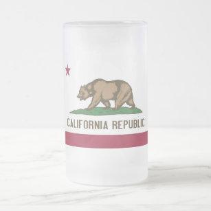Frosted Glass Mug with flag of California, USA