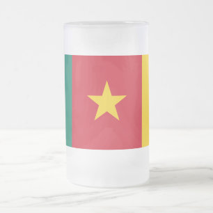Frosted Glass Mug with flag of Cameroon